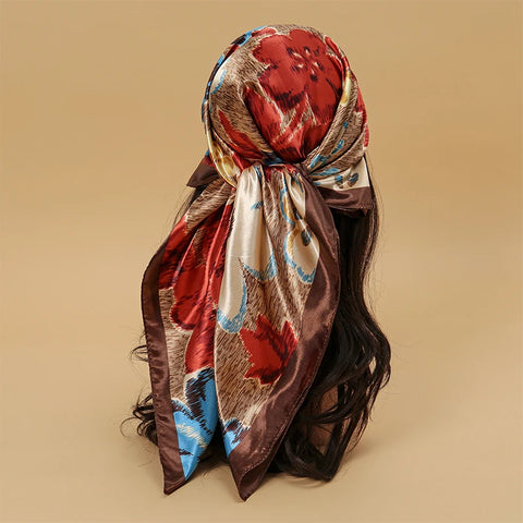 Elegant Satin Square Scarf for Women
