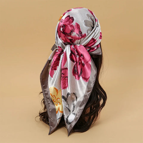 Elegant Satin Square Scarf for Women