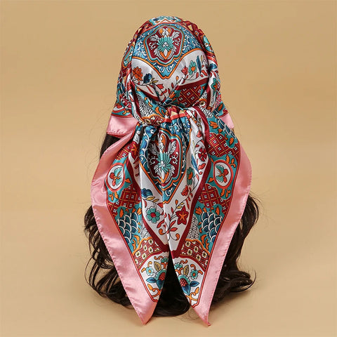 Elegant Satin Square Scarf for Women