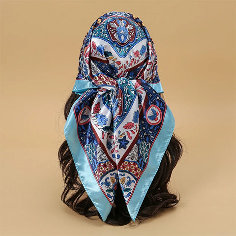 Elegant Satin Square Scarf for Women