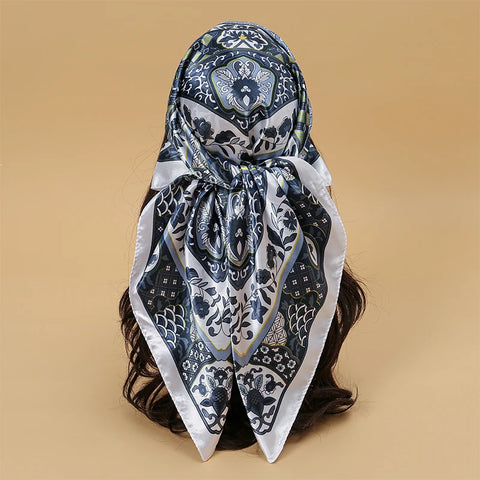 Elegant Satin Square Scarf for Women