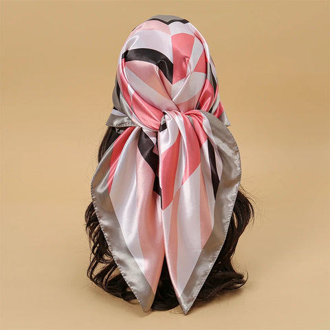 Elegant Satin Square Scarf for Women