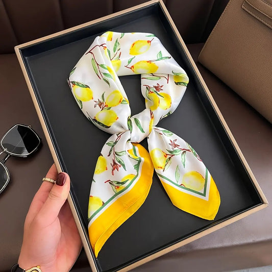 2025 New Fashion 70X70cm Printed Women's Pashmina Silk Scarf