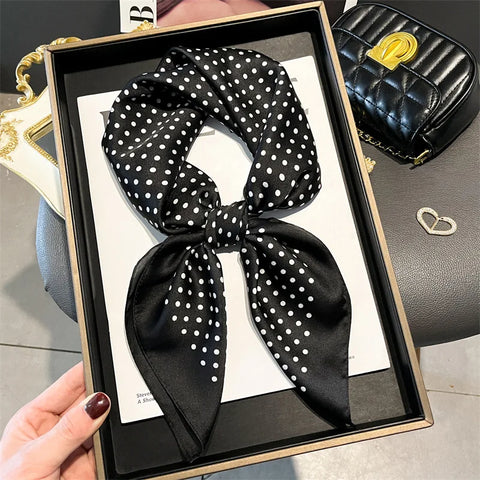 Luxury Horse Print Silk Neck Scarf for Women
