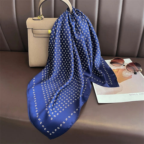 2025 Luxury Silk Skinny Scarf with Cat Print