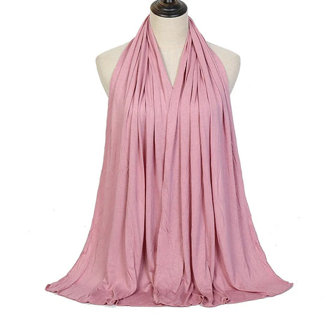 Soft Modal Cotton Jersey Hijab Scarf - Long Muslim Scarf for Women