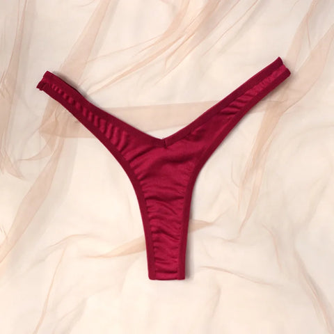 Seamless Nylon Thong Panties for Women - Soft Silk Tangas