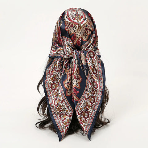 Elegant Satin Square Scarf for Women