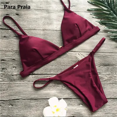 9 kleuren effen bikiniset - Sexy push-up badkleding voor dames