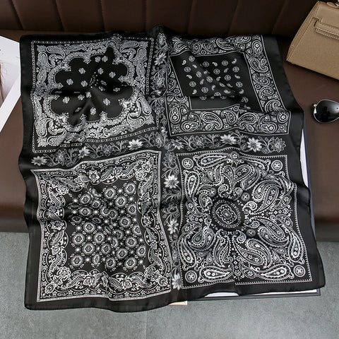 2025 Silk Shawl Cat Print Headscarf