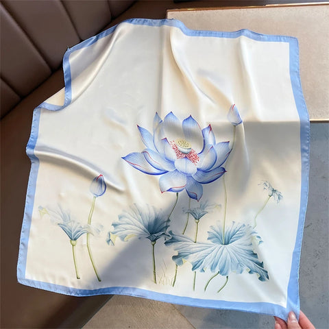 2025 Silk Shawl Cat Print Headscarf