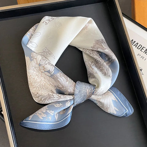 Luxury Satin Silk Square Scarf for Women