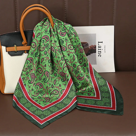 Fashion Print Silk Hairbands Scarf Women 2025 Spring New Elagant Floral Bandana Neck Kerchief Head Bands Foulard Female Scarfs