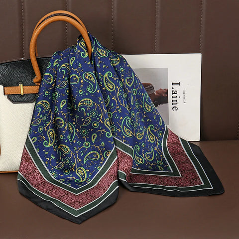 Fashion Print Silk Hairbands Scarf Women 2025 Spring New Elagant Floral Bandana Neck Kerchief Head Bands Foulard Female Scarfs
