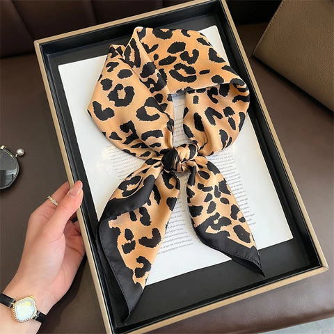 Luxury Horse Print Silk Neck Scarf for Women