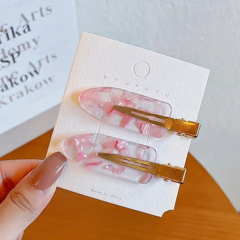 Cherry Pink Seamless Edge Clip - 2-4pcs Duckbill Hairpin for Women and Girls
