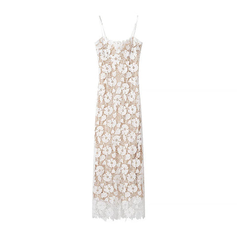 MUJER Lace Slip Long Dress