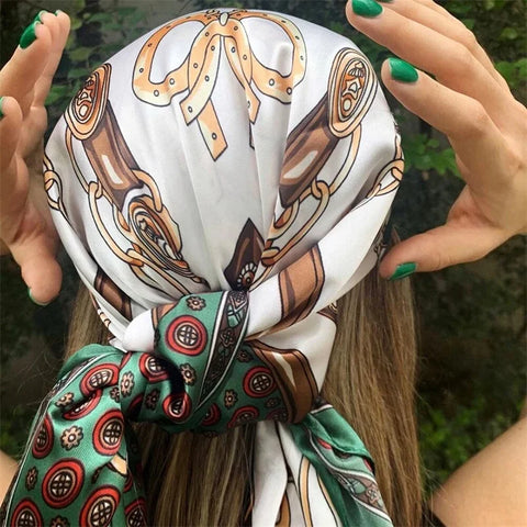 Elegant Satin Square Scarf for Women