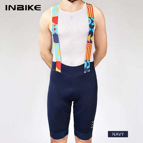 INBIKE Men's MTB Cycling Bib Shorts - Professional Bicycle Shorts for Road & Mountain Biking