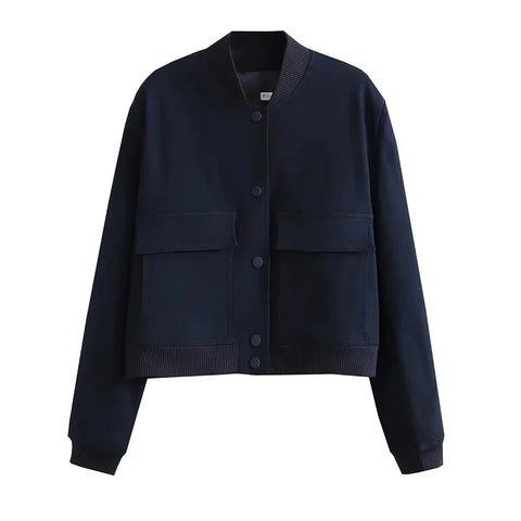 MUJER 2025 Dames Wit Bomberjack - Stijlvolle Cropped Bovenkleding voor Herfst &amp; Winter