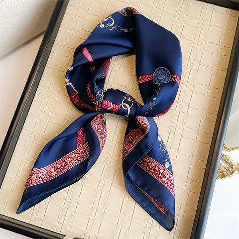 2025 New Fashion 70X70cm Printed Women's Pashmina Silk Scarf
