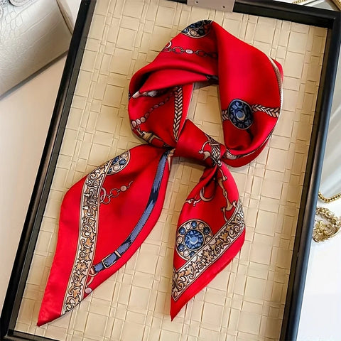 2025 New Fashion 70X70cm Printed Women's Pashmina Silk Scarf