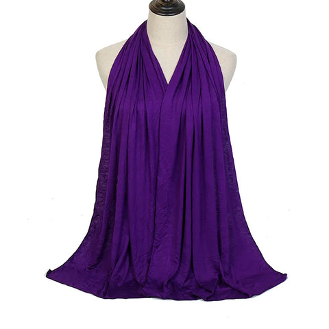 Soft Modal Cotton Jersey Hijab Scarf - Long Muslim Scarf for Women