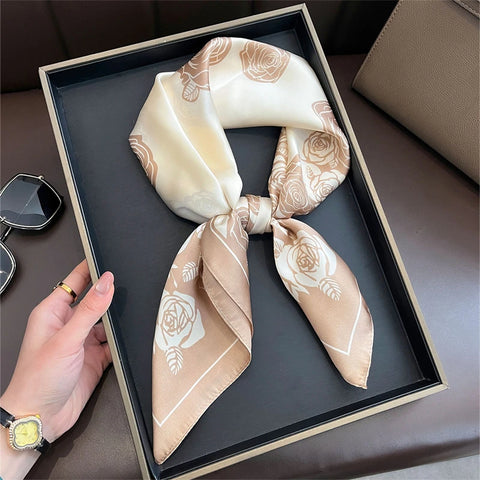 Summer Sunscreen Lemon Print Silk Scarf