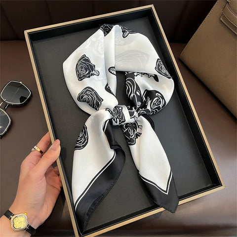Summer Sunscreen Lemon Print Silk Scarf