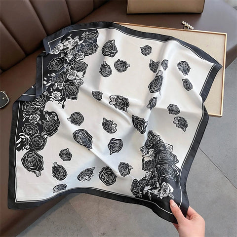 2025 Silk Shawl Cat Print Headscarf