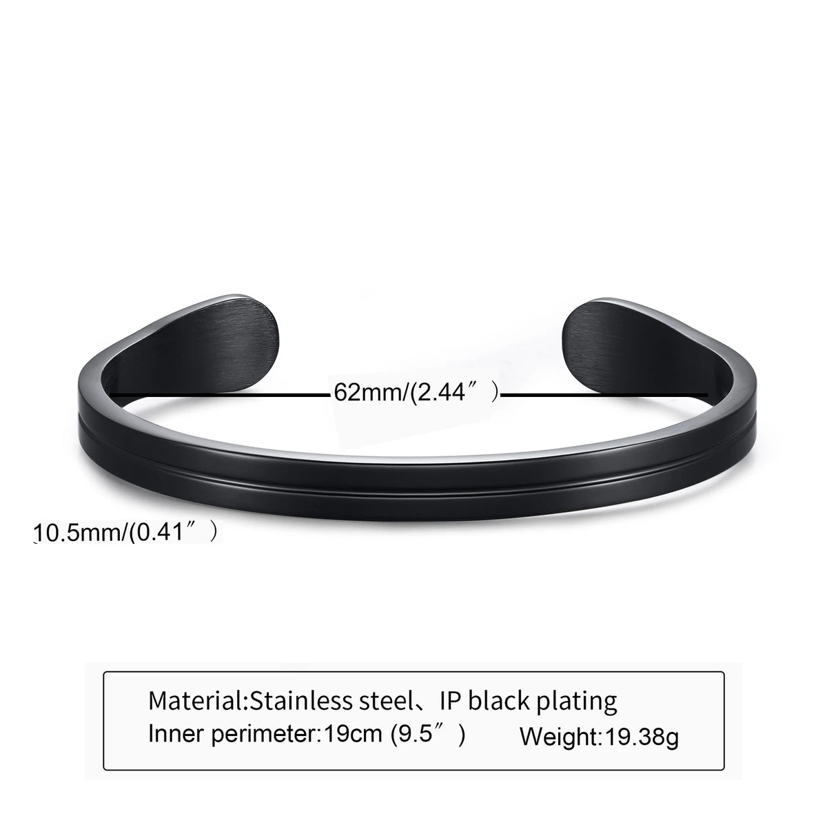 Men's Thin Stainless Steel Cuff Bracelet - Stylish & Versatile Gift for Him
