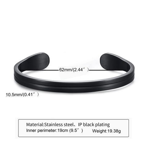 Men's Thin Stainless Steel Cuff Bracelet - Stylish & Versatile Gift for Him