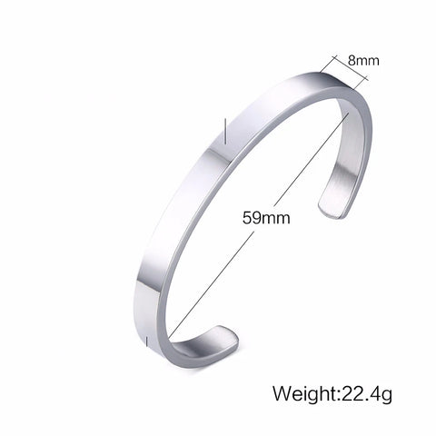 Stylish 3-10MM Cuff Bracelets for Men & Women - Gold, Silver, Black Stainless Steel Bangles