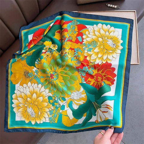 2025 Silk Shawl Cat Print Headscarf