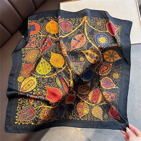 2025 Silk Shawl Cat Print Headscarf