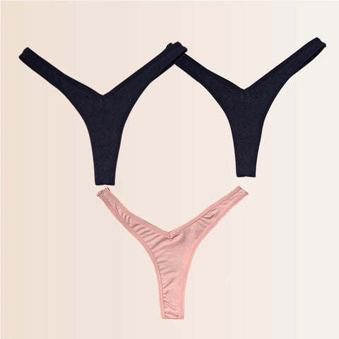 Seamless Thongs Solid Thong Panties for Women - Soft Silk Tangas