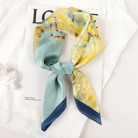 Luxury Silk Plaid Scarf for Women