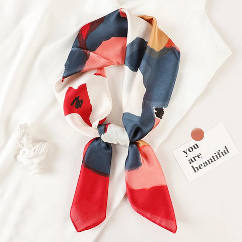 Luxury Silk Plaid Scarf for Women