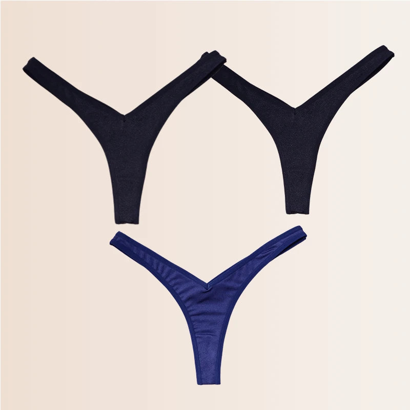 Seamless Thongs Solid Thong Panties for Women - Soft Silk Tangas