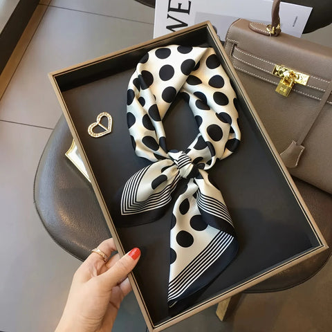 Leopard Print Silk Hairband Scarf for Women