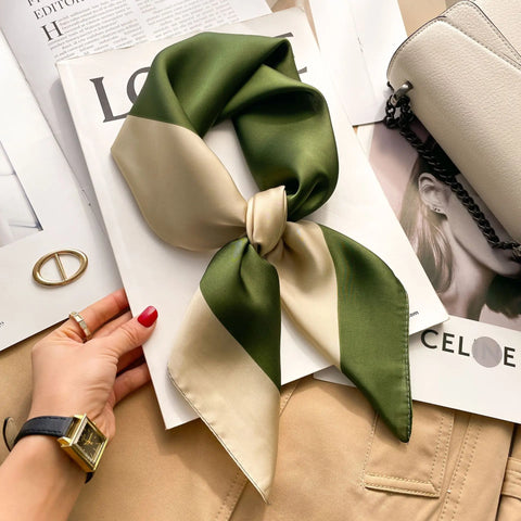 Luxury Animal Silk Satin Head Scarf for Women