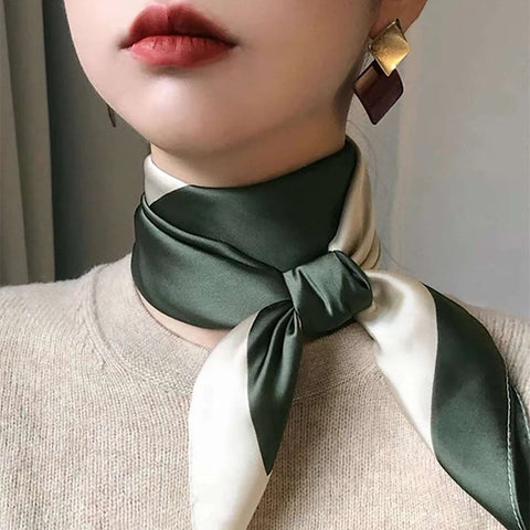 Elegant Floral Silk Hairband Scarf for Women