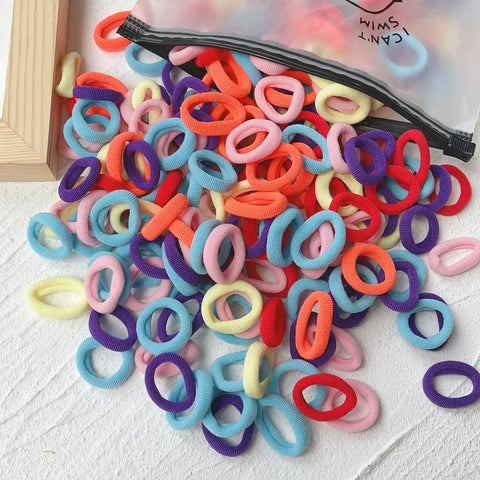 LOVEKIKI 50 stuks elastische haarbanden - kleurrijke kinderhaaraccessoires voor leuke stijlen 