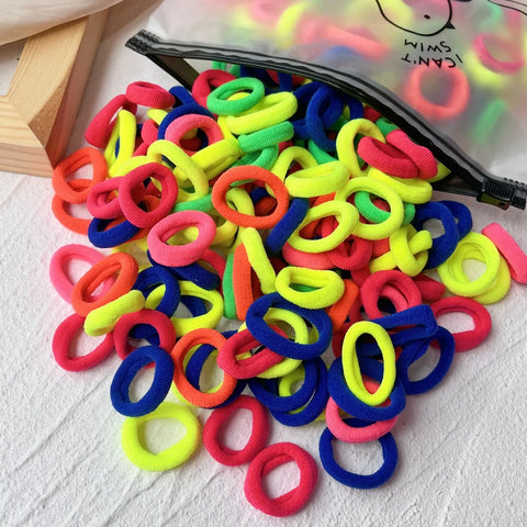 LOVEKIKI 50 stuks elastische haarbanden - kleurrijke kinderhaaraccessoires voor leuke stijlen 