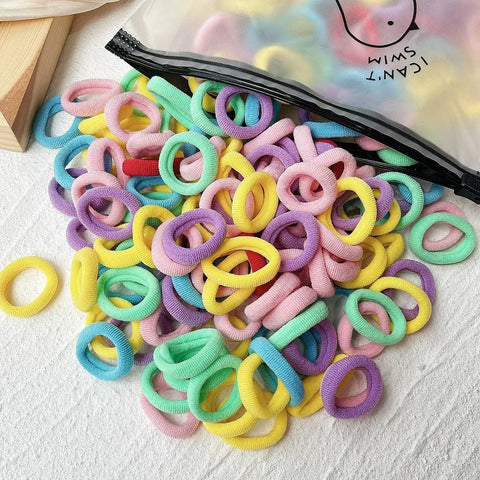 LOVEKIKI 50 stuks elastische haarbanden - kleurrijke kinderhaaraccessoires voor leuke stijlen 