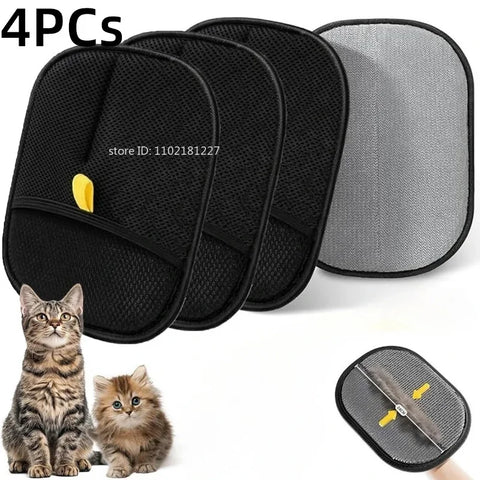 Double-Sided Pet Hair Removal Gloves for Cats and Dogs - Reusable Grooming Tool