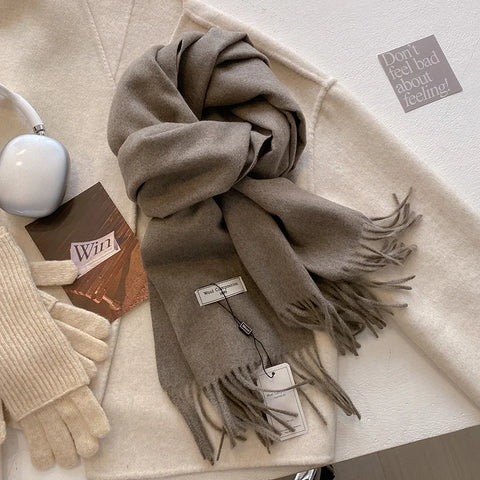 Luxury Winter Wool Cashmere Scarf for Women