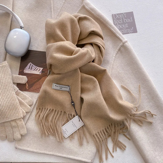 Luxury Winter Wool Cashmere Scarf for Women