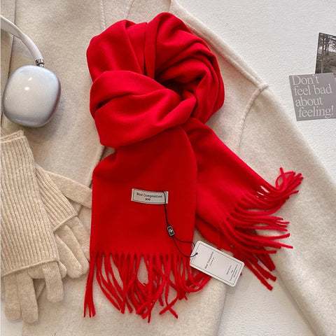 Luxury Winter Wool Cashmere Scarf for Women