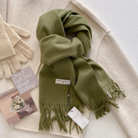 Luxury Winter Wool Cashmere Scarf for Women